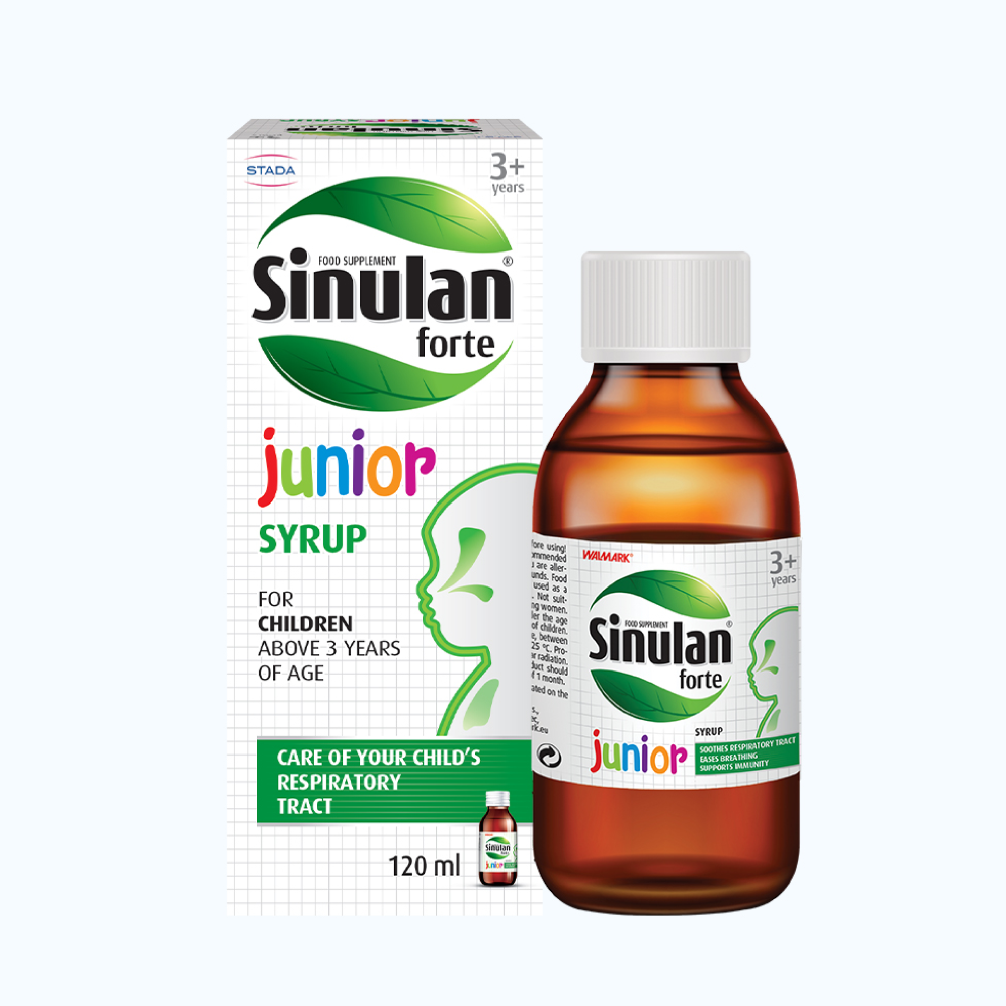 Stada Sinulan Forte Junior Siro hỗ trợ giảm các triệu chứng do cảm cúm (Hộp 120ml)