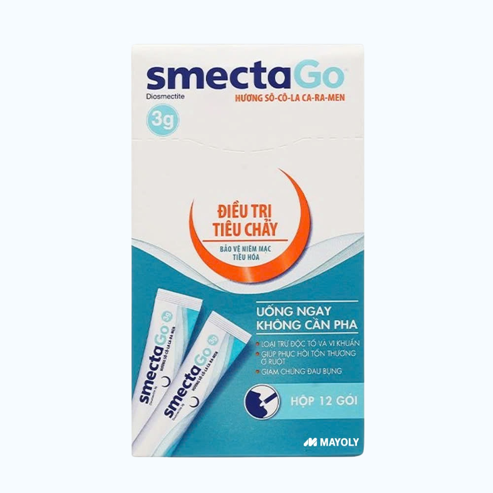 Hỗn dịch uống Smecta Go 3g điều trị tiêu chảy, rối loạn tiêu hóa (hộp 12 gói)