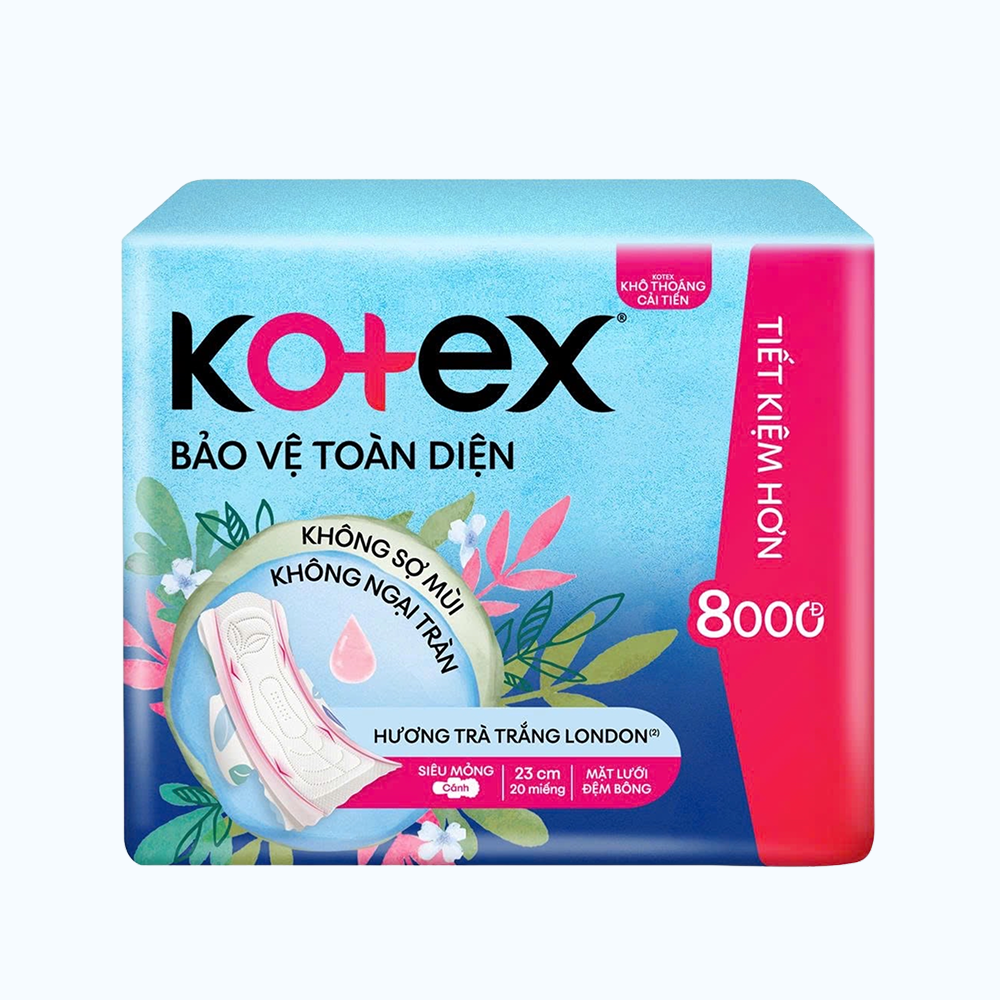 Băng vệ sinh Kotex Style siêu mỏng, siêu thấm (Gói 20 miếng)