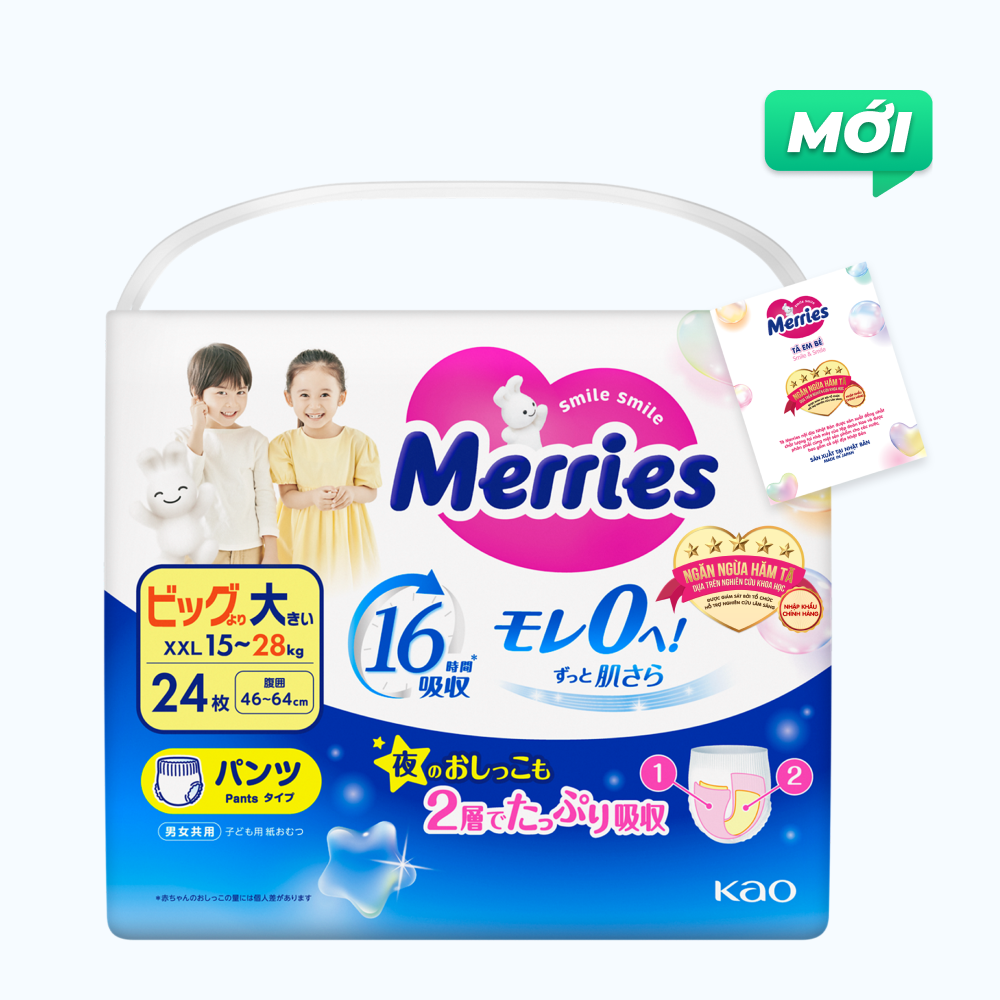 Merries Tã Quần Size XXL 24 miếng