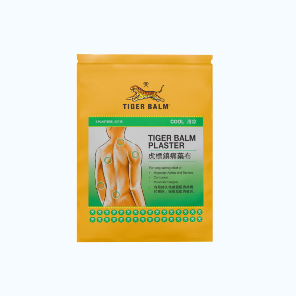 Tiger Balm Plaster Cool (7cm x 10cm) (Hộp 12 Túi x 3 Miếng)