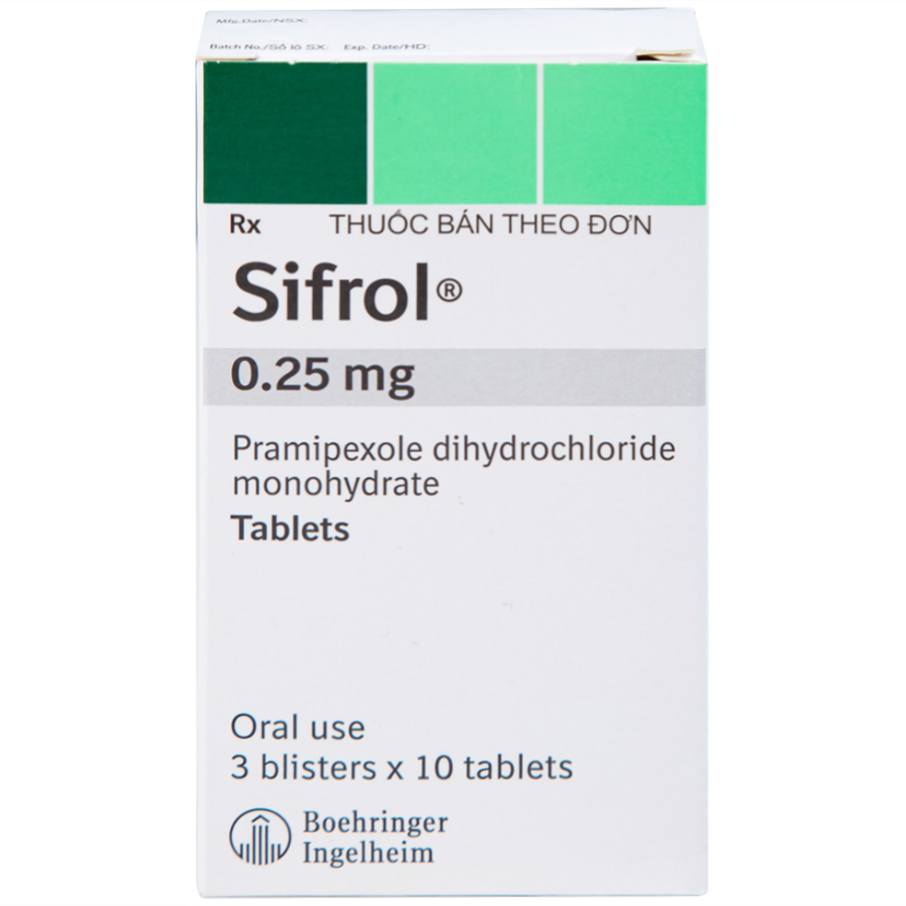 SIFROL 0.25 MG LÀ THUỐC ĐIỀU TRỊ BỆNH PARKINSON VÀ HỘI CHỨNG CHÂN KHÔNG NGHỈ