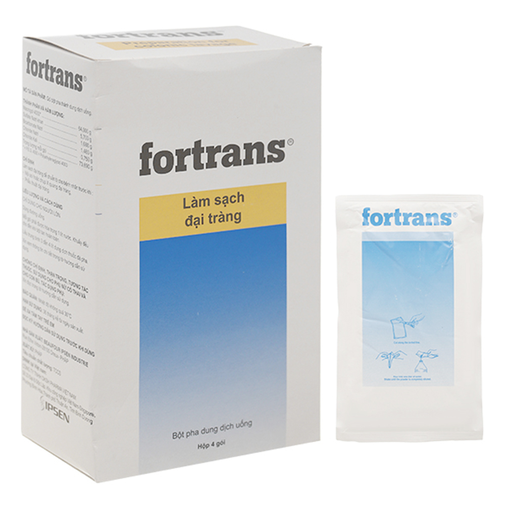 Bột pha uống Fortrans làm sạch đại tràng trước nội soi, phẫu thuật (gói 73,69g)
