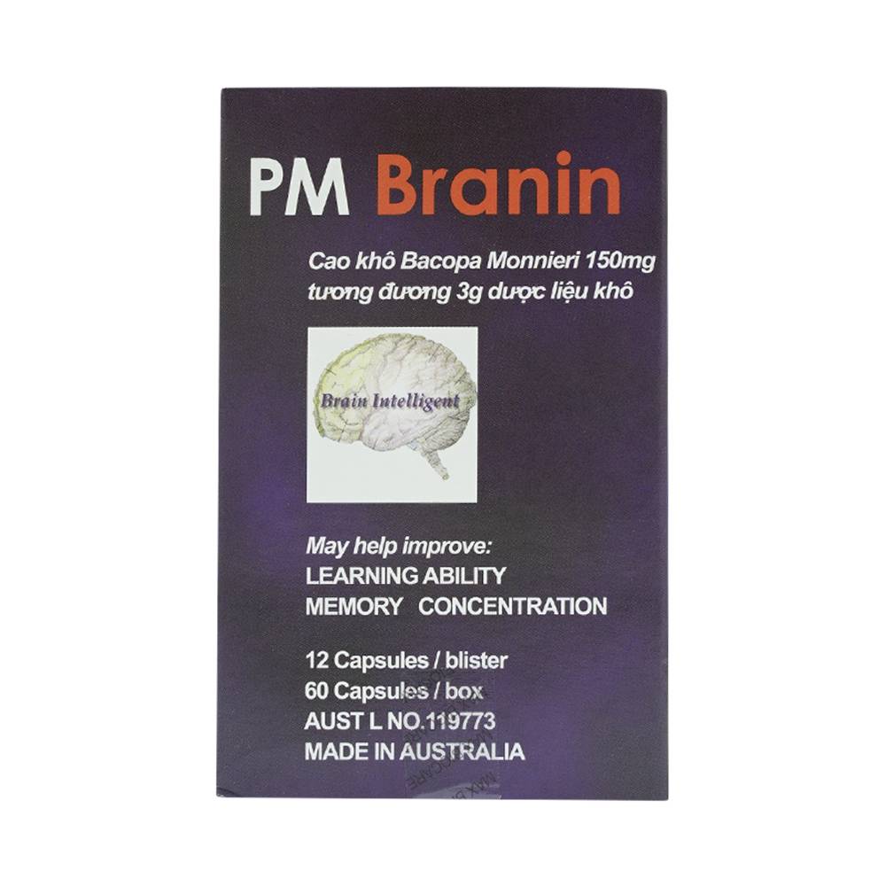 Thuốc PM Branin cải thiện và duy trì chức năng não, trí nhớ, khả năng học tập (5 vỉ x 12 viên)