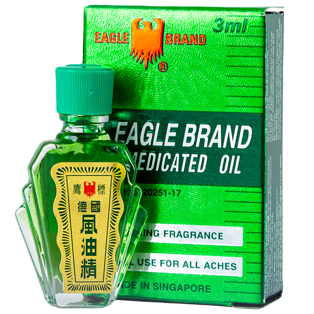 Dầu gió Eagle giảm các triệu chứng cảm lạnh, ho khan, nhức đầu, sổ mũi (chai 3ml)