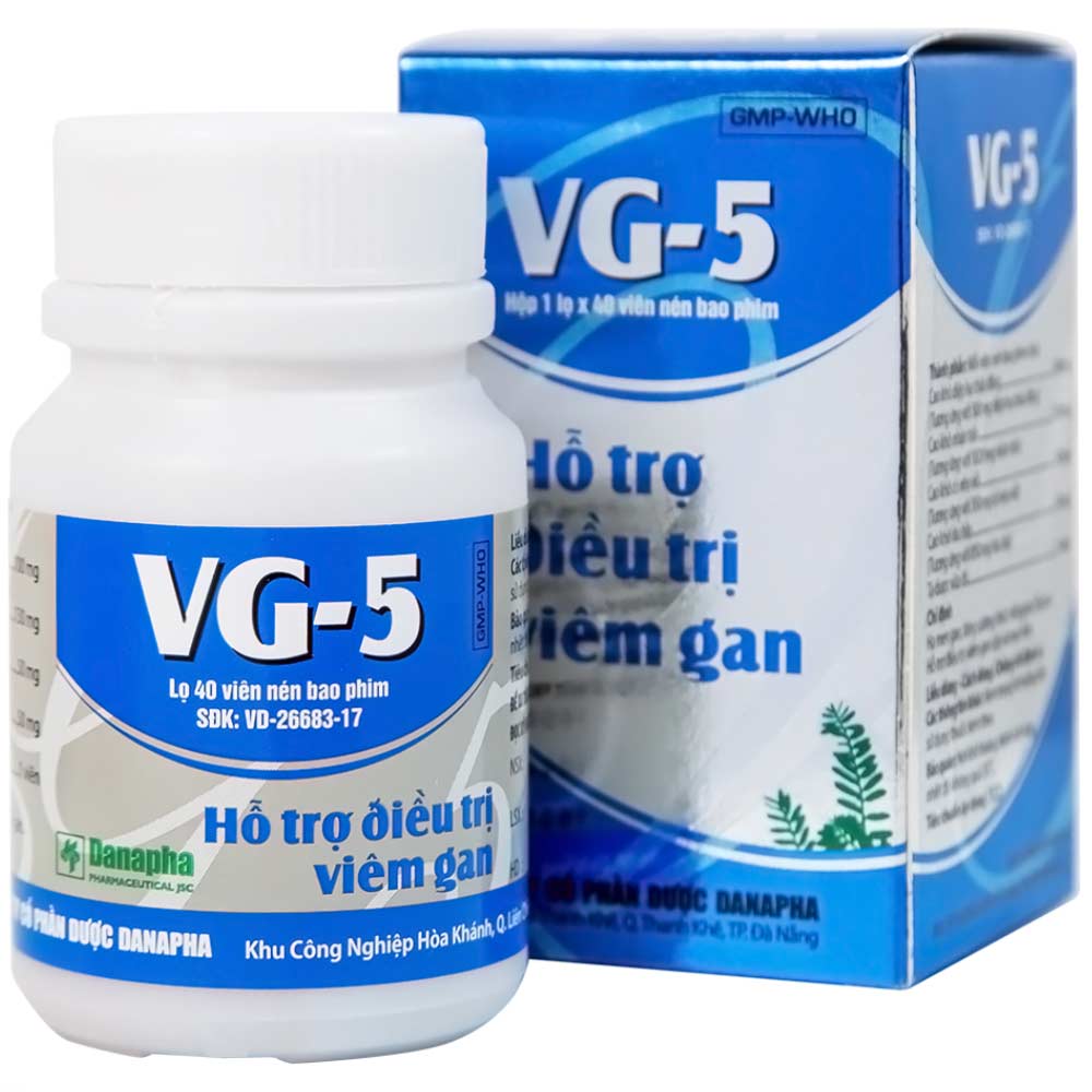 Thuốc VG 5 điều trị viêm gan, hạ men gan (chai 40 viên)