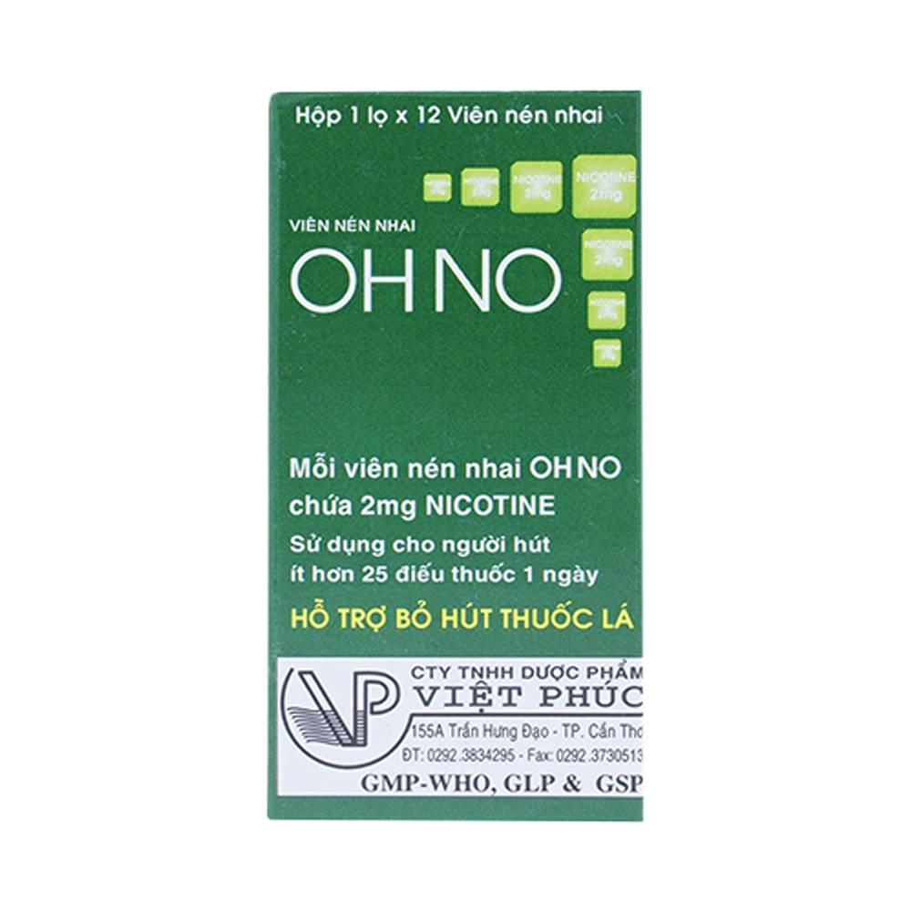 Thuốc nhai OHNO hỗ trợ cai nghiện thuốc lá (hộp 12 viên)