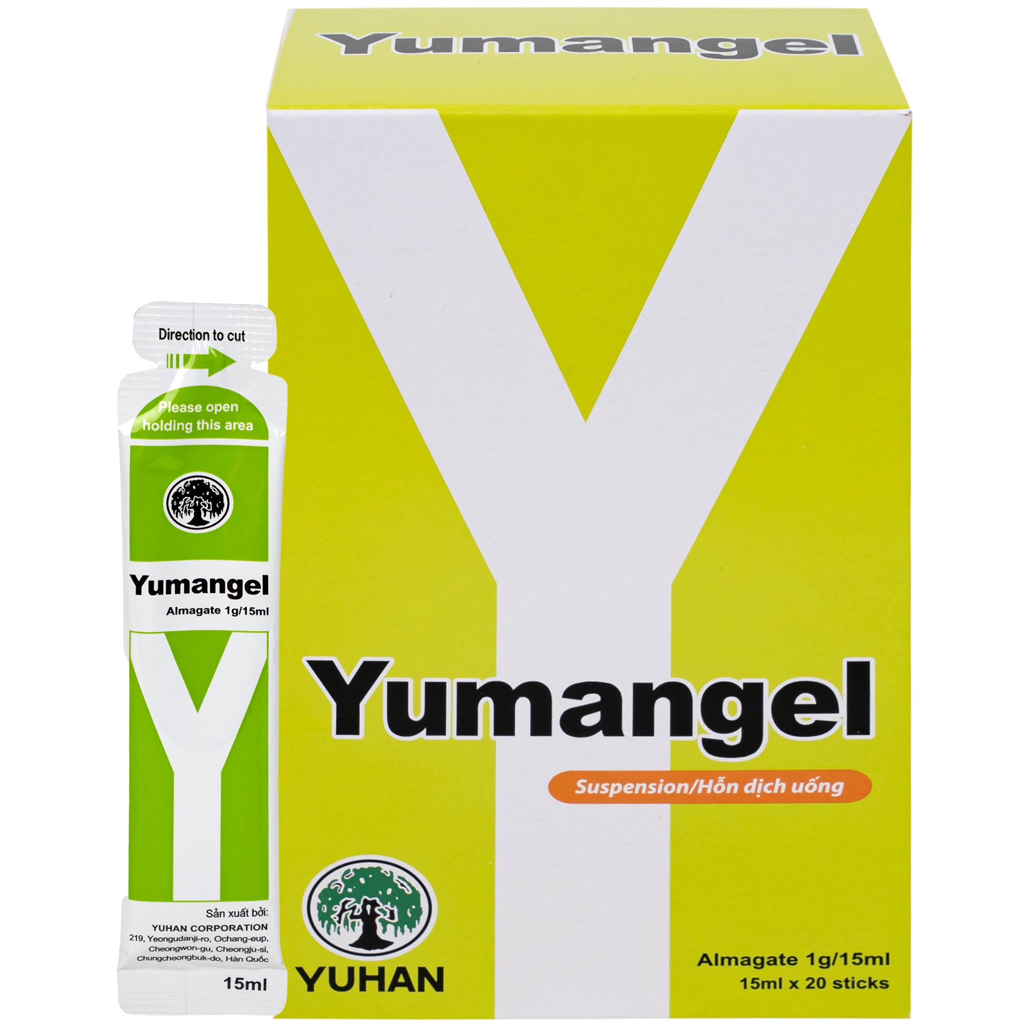 Yumangel (Hộp/ 20 gói) điều trị viêm loét và trào ngược dạ dày