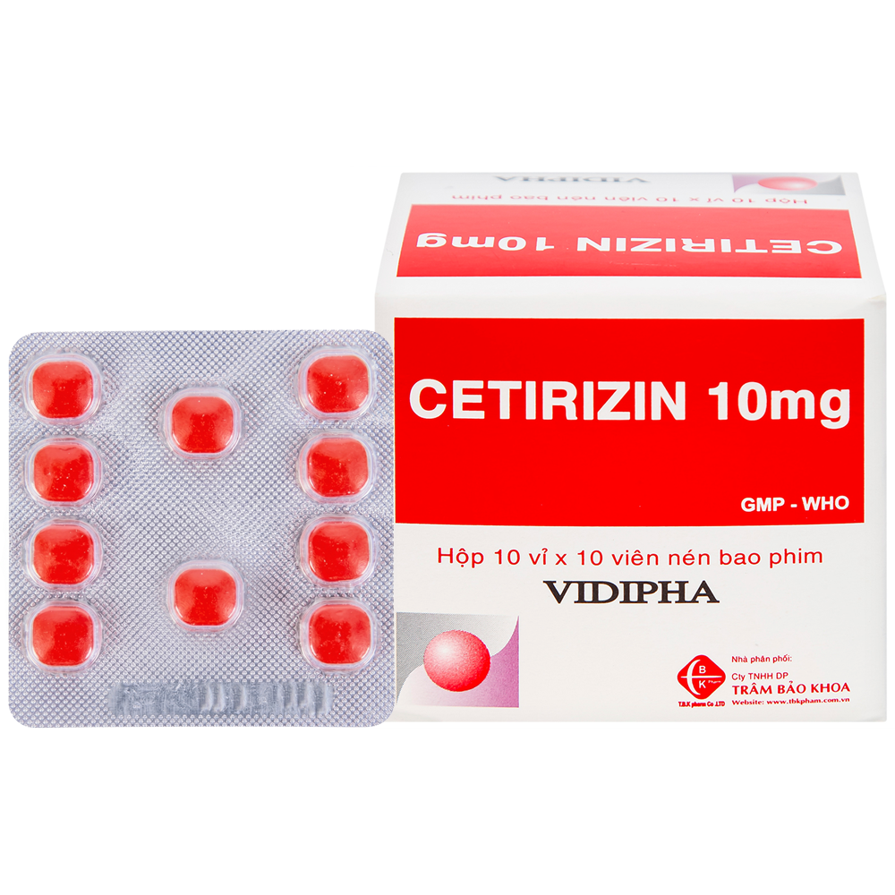 Cetirizin 10mg - VIDIPHA (10 vỉ x 10 viên)