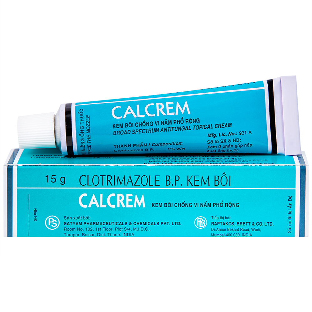 Thuốc Calcrem 1% chống vi nấm phổ rộng (tuýp 15g).