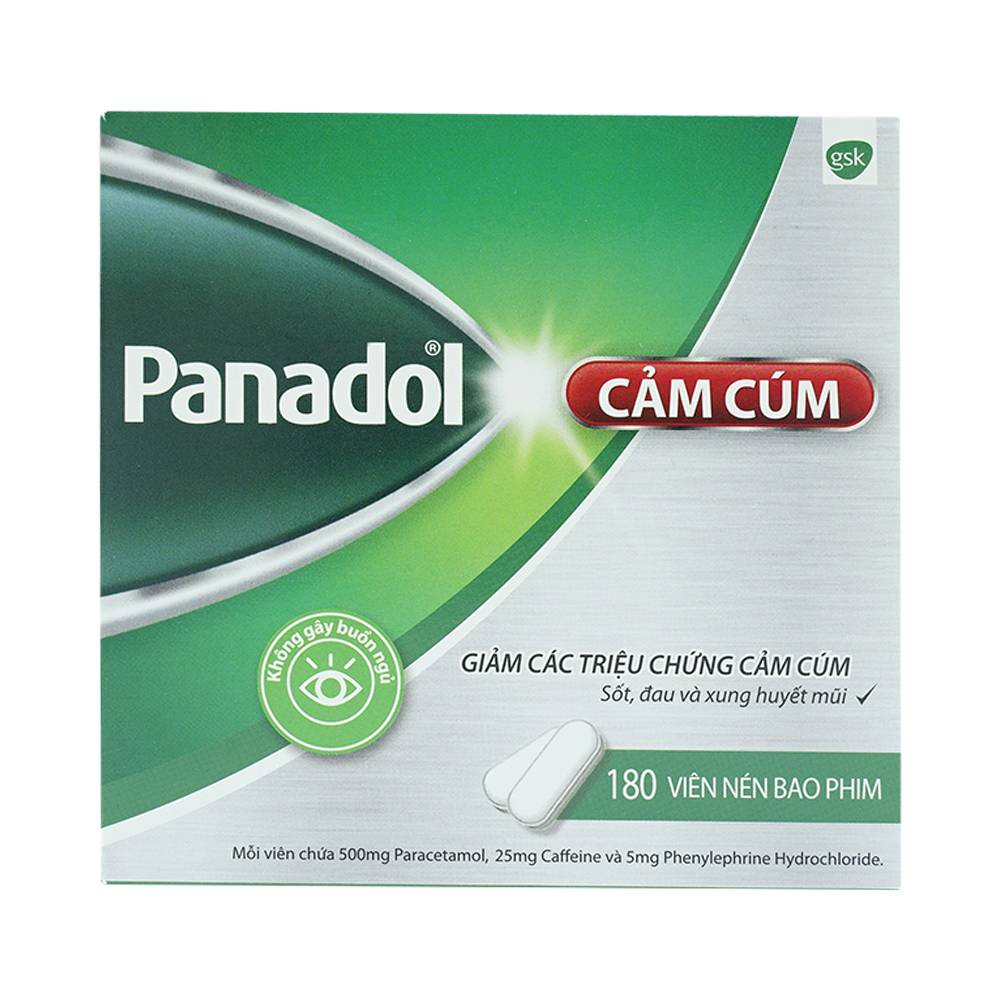 Thuốc Panadol Cold & Flu giảm sốt, đau, nghẹt mũi (12 vỉ x 15 viên)