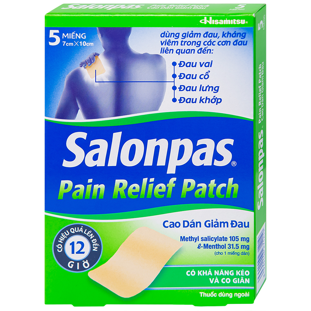 Salonpas Pain Relief Patch: Giảm đau mạnh (5 Miếng)