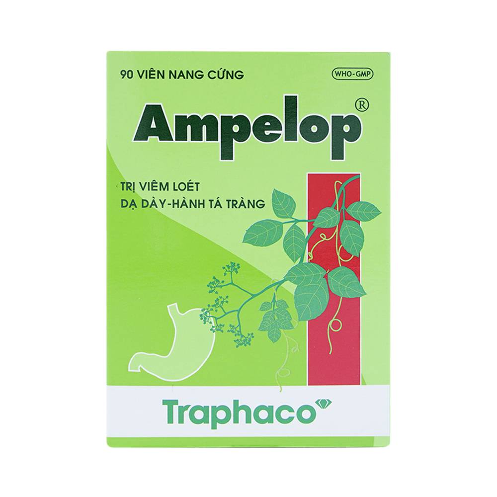 Thuốc Ampelop điều trị viêm loét dạ dày, hành tá tràng (9 vỉ x 10 viên)