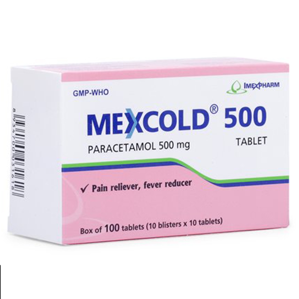 Mexcold thuốc điều trị các chứng đau và hạ sốt (10 vỉ x10 viên)
