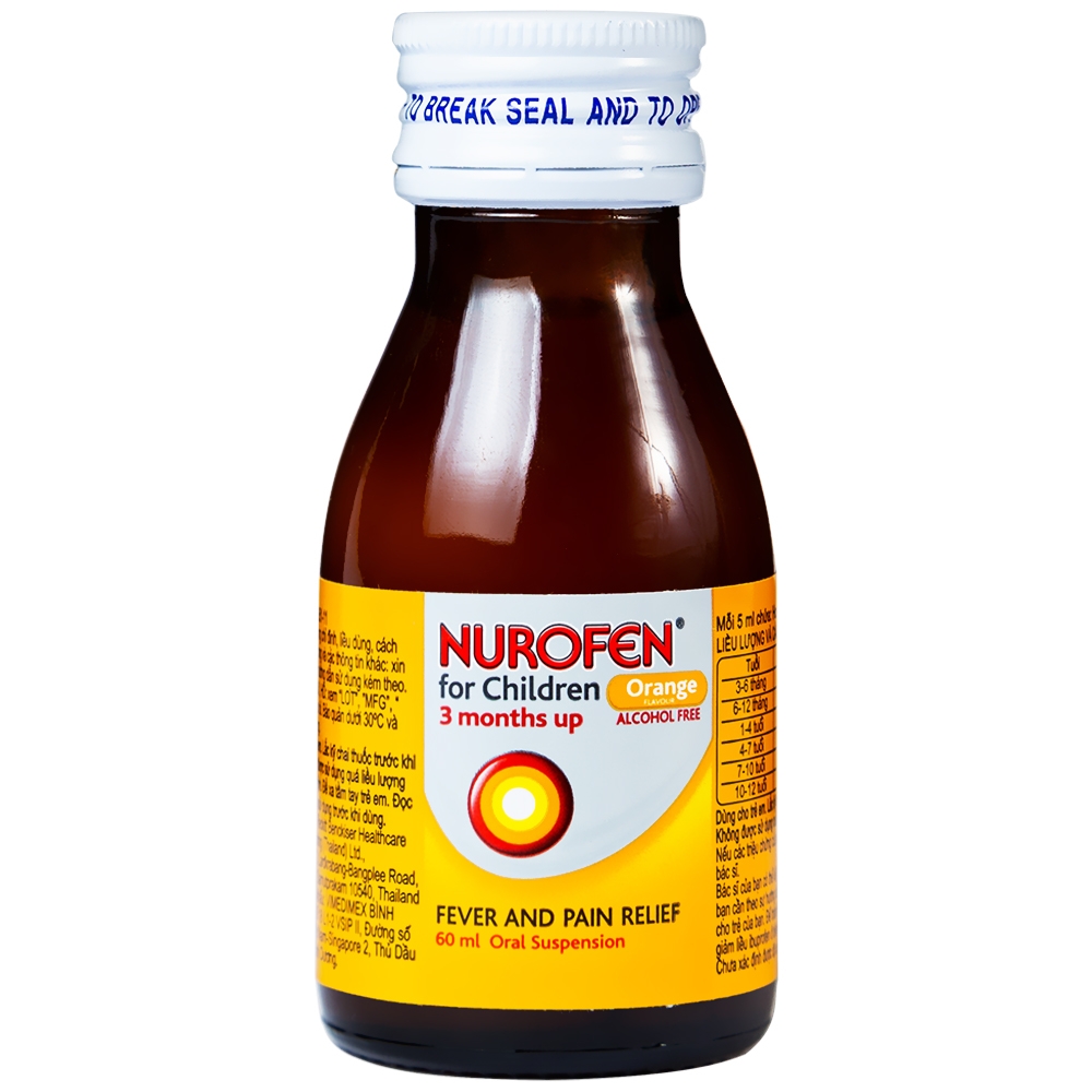 Hỗn dịch thuốc Nurofen for Children Orange giảm đau hạ sốt (chai 60ml)