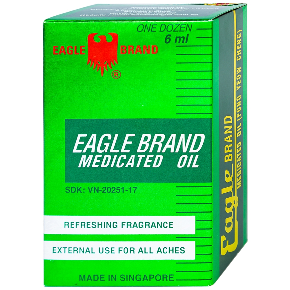 Dầu gió xanh con ó Eagle Brand 6ml giảm chóng mặt, nhức đầu, chóng mặt