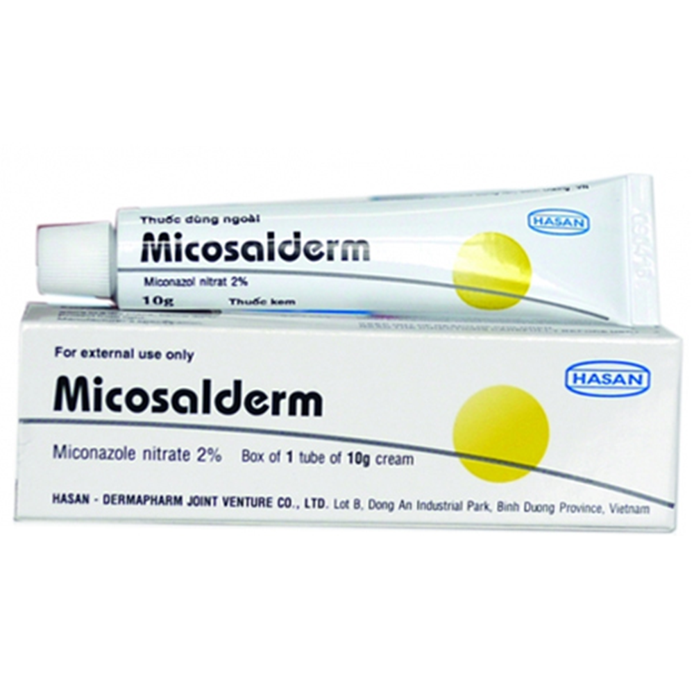 Thuốc Micosalderm Hasan - Thuốc trị lang ben, nấm da, hắc lào (Tuýp 10g)