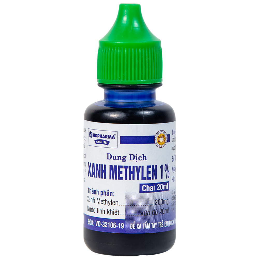 Dung dịch dùng ngoài Xanh Methylen trị bệnh herpes simplex, chốc đầu, viêm da (chai 20ml)