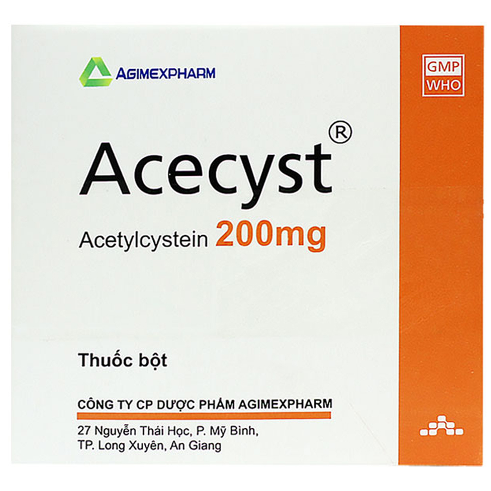 Thuốc Acecyst 200mg giảm long đờm, làm dịu cơn ho (Hộp 30 gói)
