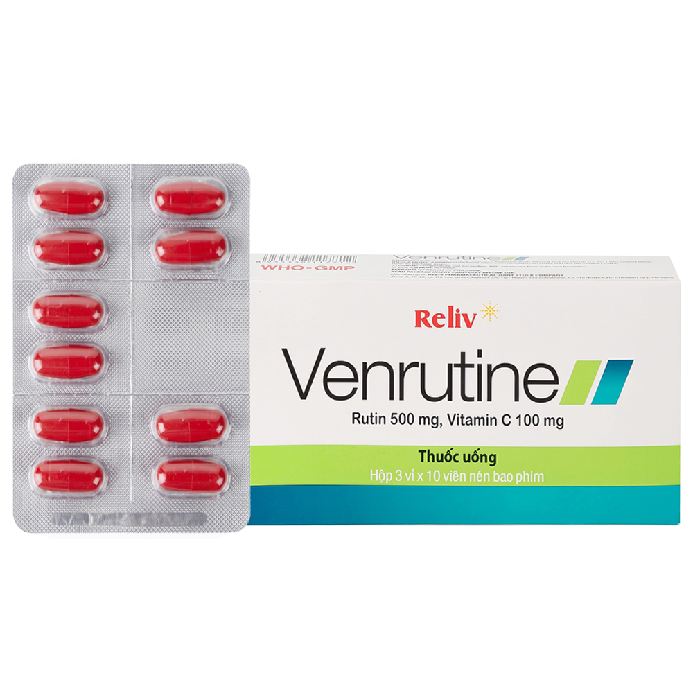 Thuốc Venrutine (hộp 30 viên) điều trị trĩ, suy tĩnh mạch, xuất huyết dưới da