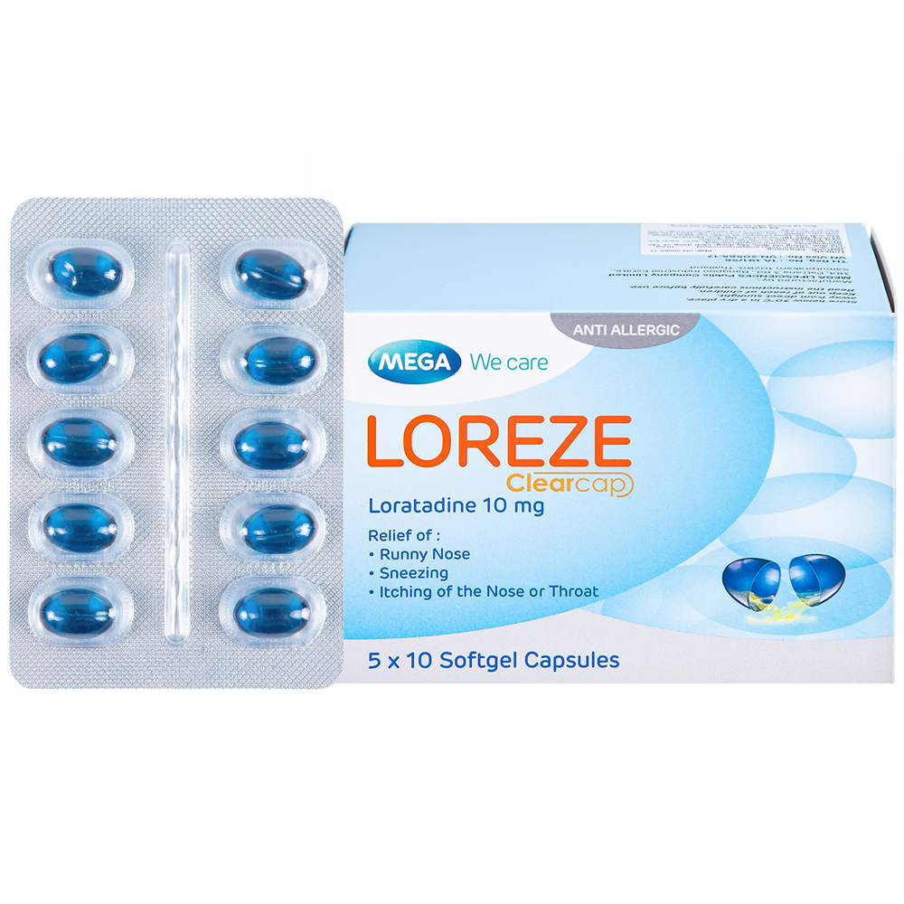 Thuốc Loreze Clearcap 10mg (5 vỉ x 10 viên) điều trị viêm mũi dị ứng, mày đay