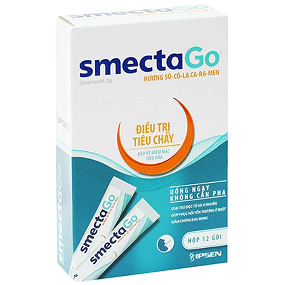 Hỗn dịch uống Smecta Go 3g điều trị tiêu chảy, rối loạn tiêu hóa (hộp 12 gói)