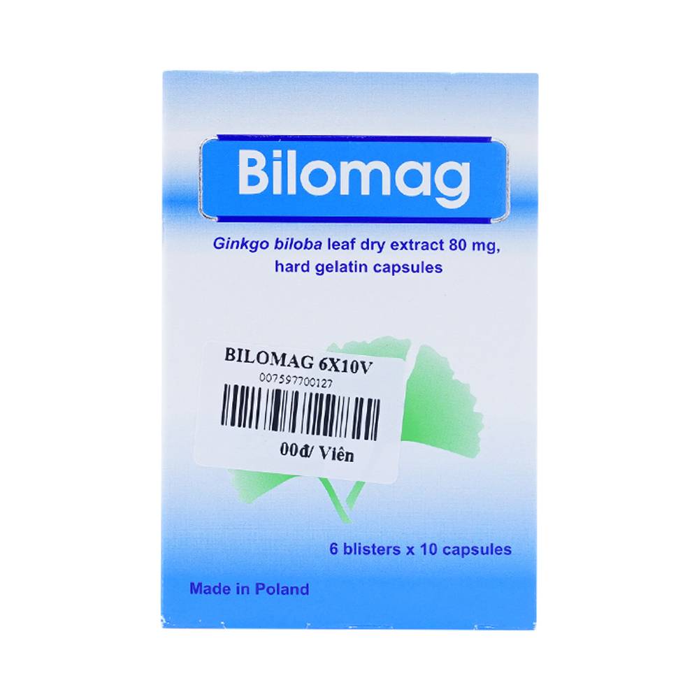 Thuốc Bilomag 80mg điều trị tuần hoàn máu não (6 vỉ x 10 viên)