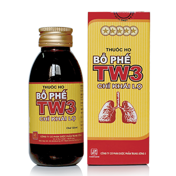 Siro Bổ phế TW3 trị ho, tiêu đờm, viêm họng, viêm phế quản (Chai 125ml)