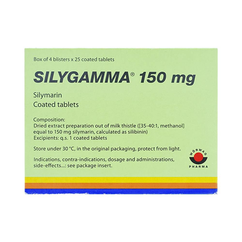 Thuốc Silygamma 150mg điều trị viêm gan mãn tính, xơ gan (4 vỉ x 25 viên)