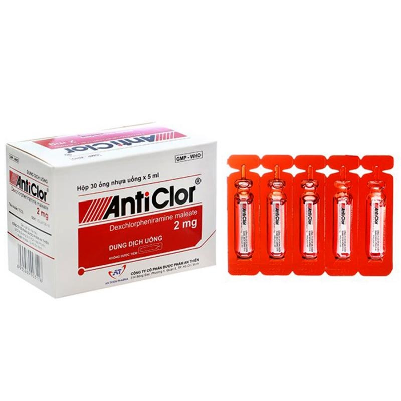 Dung dịch uống Anticlor 2mg điều trị viêm mũi dị ứng và mề đay (30 ống x 5ml)