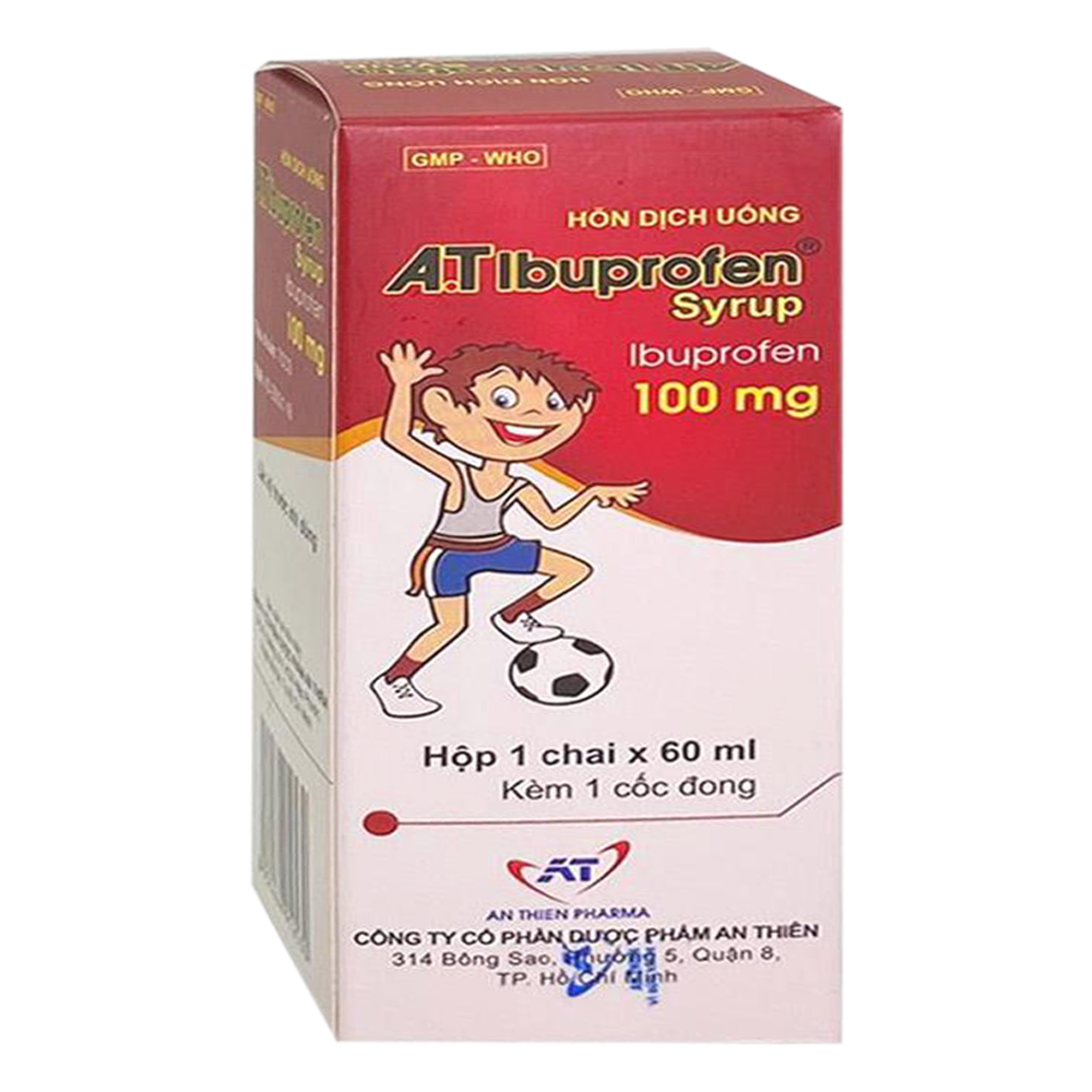 Hỗn dịch uống A.T Ibuprofen giảm đau, hạ sốt (chai 60ml)