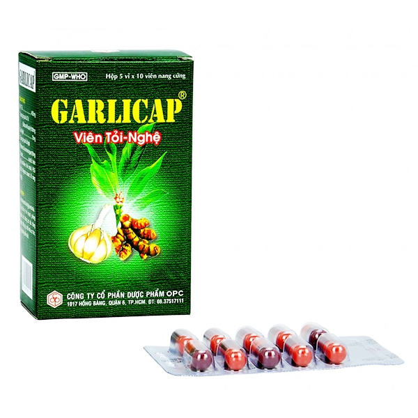 Viên tỏi nghệ Garlicap giúp hạ cholesterol và triglycerid máu (5 vỉ x 10 viên)