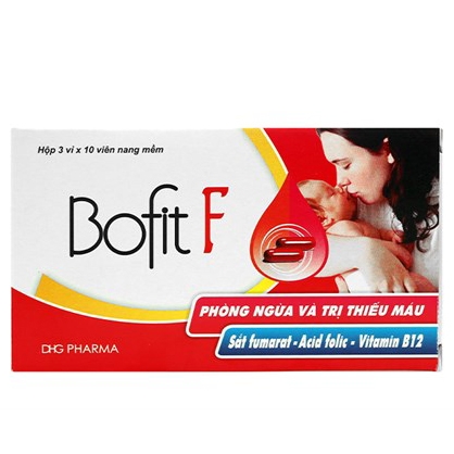 Thuốc Bofit F phòng ngừa và điều trị thiếu máu (3 vỉ x 10 viên)