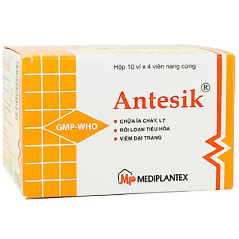 Thuốc Antesik trị viêm đại tràng, tiêu chảy, rối loạn tiêu hóa (10 vỉ x 4 viên)
