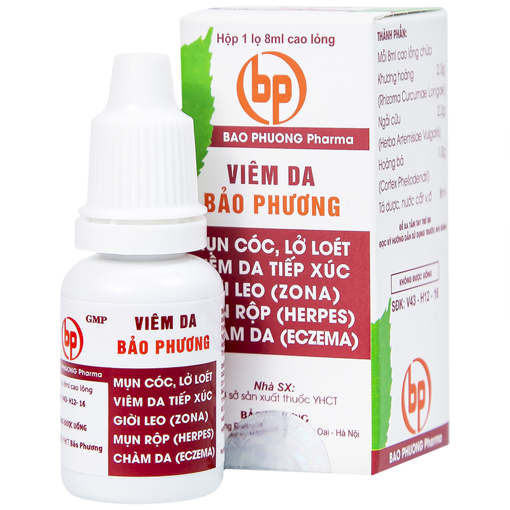 Thuốc viêm da Bảo Phương điều trị viêm da, mụn cóc, giời leo (chai 80ml)