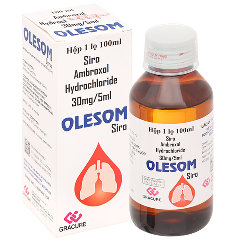 Siro Olesom 30mg/5ml trị viêm phế quãn (chai 100ml)