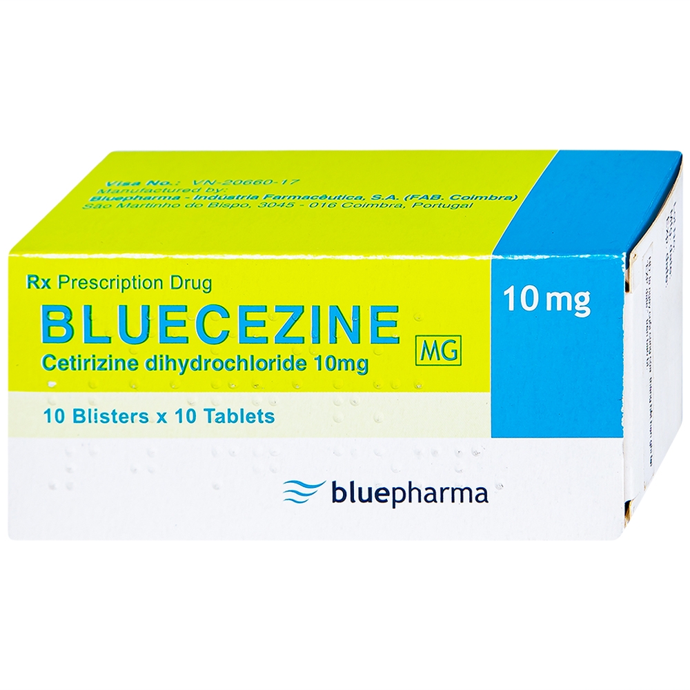 Thuốc Bluecezin Bluepharma 10mg điều trị triệu chứng dị ứng, mày đay hiệu quả