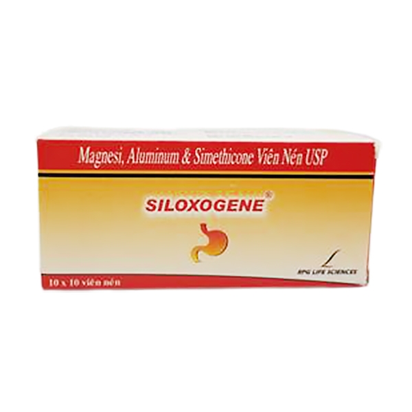 Viên nhai Siloxogene làm giảm triệu chứng rối loạn tiêu hóa do tăng acid dạ dày (10 vỉ x 10 viên)
