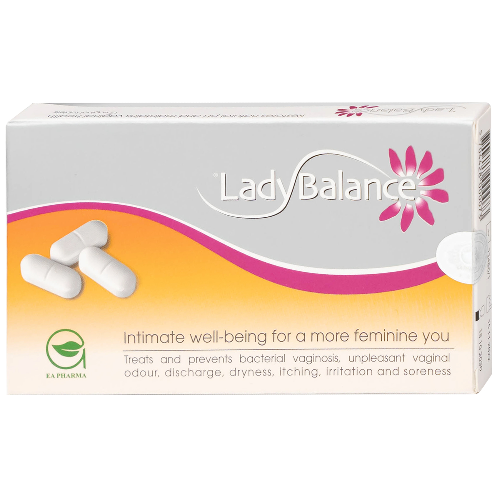 Viên đặt âm đạo LadyBalance giảm khí hư và ngứa rát, đau nhức âm đạo (1 vỉ x 12 viên)