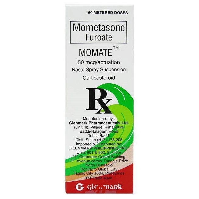 Thuốc xịt mũi Momate 50mcg Thuốc trị viêm mũi dị ứng, nghẹt mũi(Chai 60 liều)