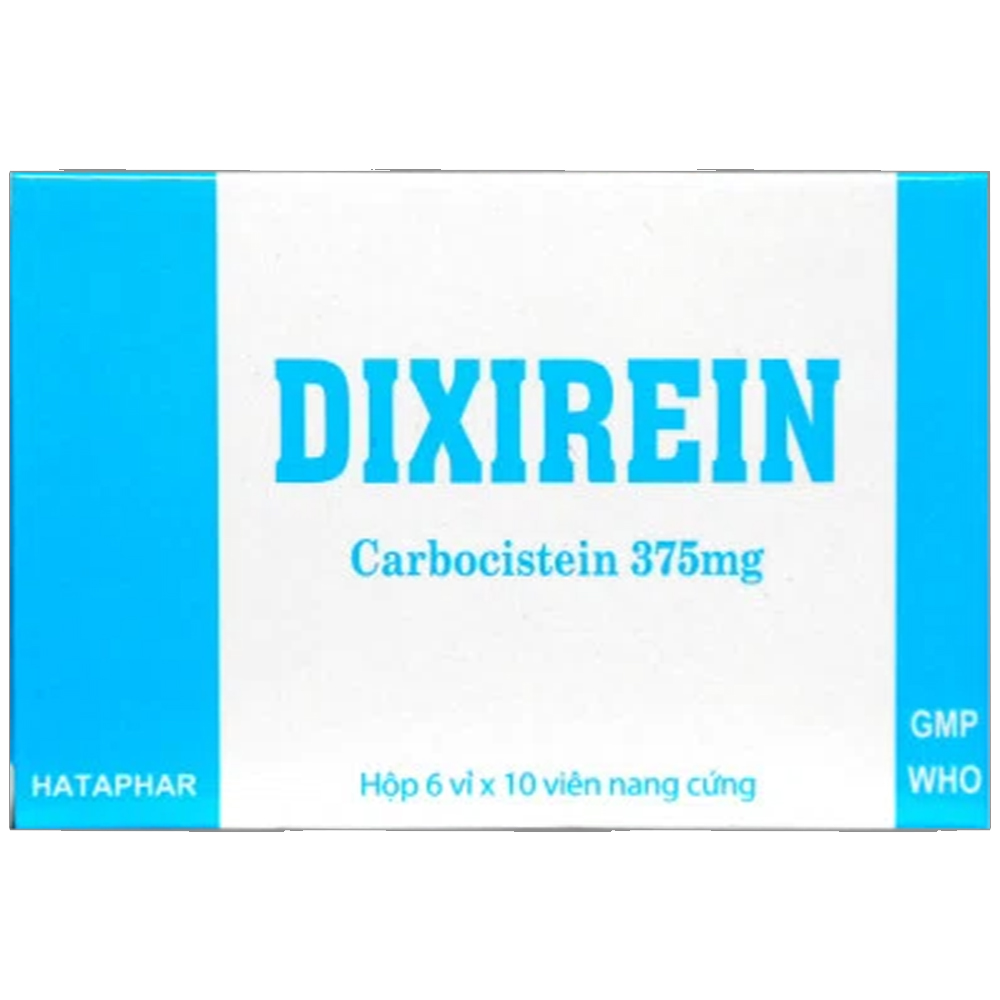 Thuốc Dixirein 375mg Hà Tây tiêu nhầy, loãng đàm, giảm ho (6 vỉ x 10 viên)