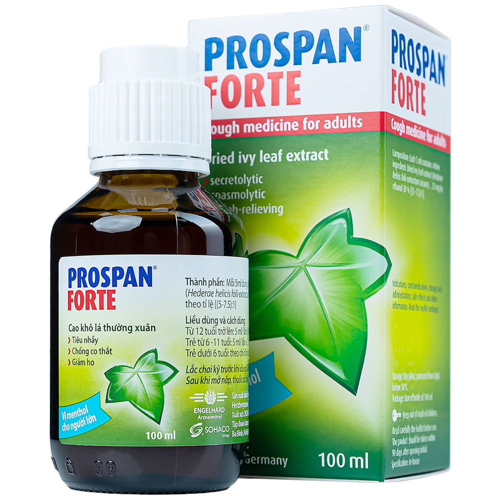 Siro Prospan forte Germany điều trị viêm đường hô hấp, ho có đờm (chai 100ml)