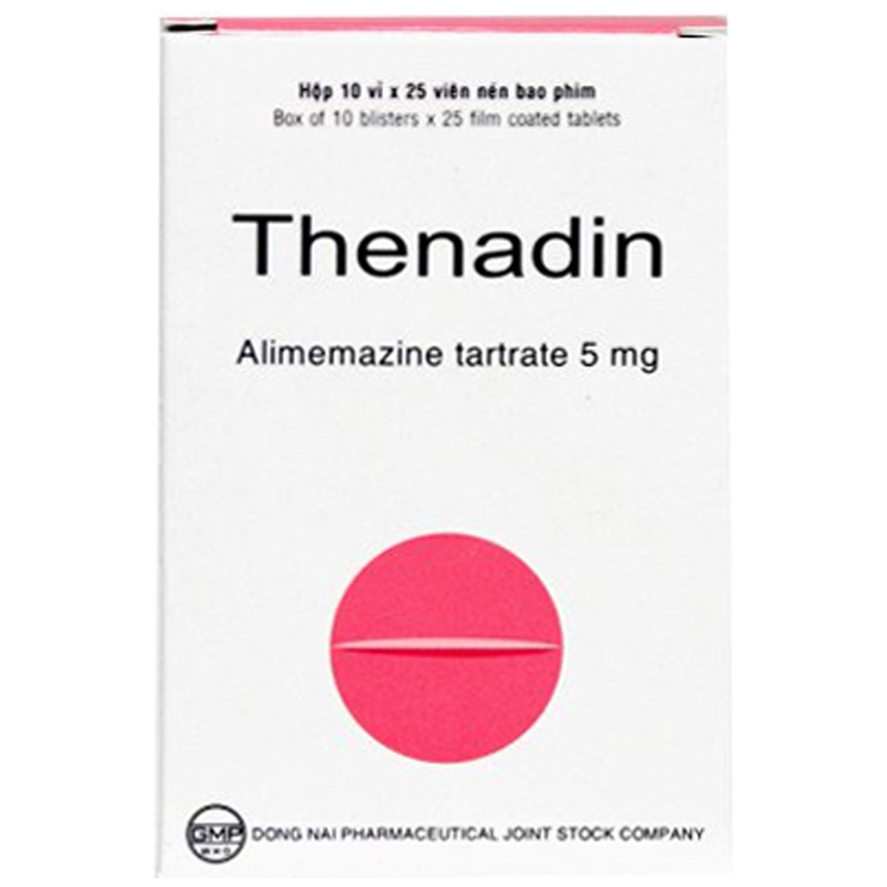 Thuốc bao phim Thenadin 5mg điều trị dị ứng, ho khan (10 vỉ x 25 viên)