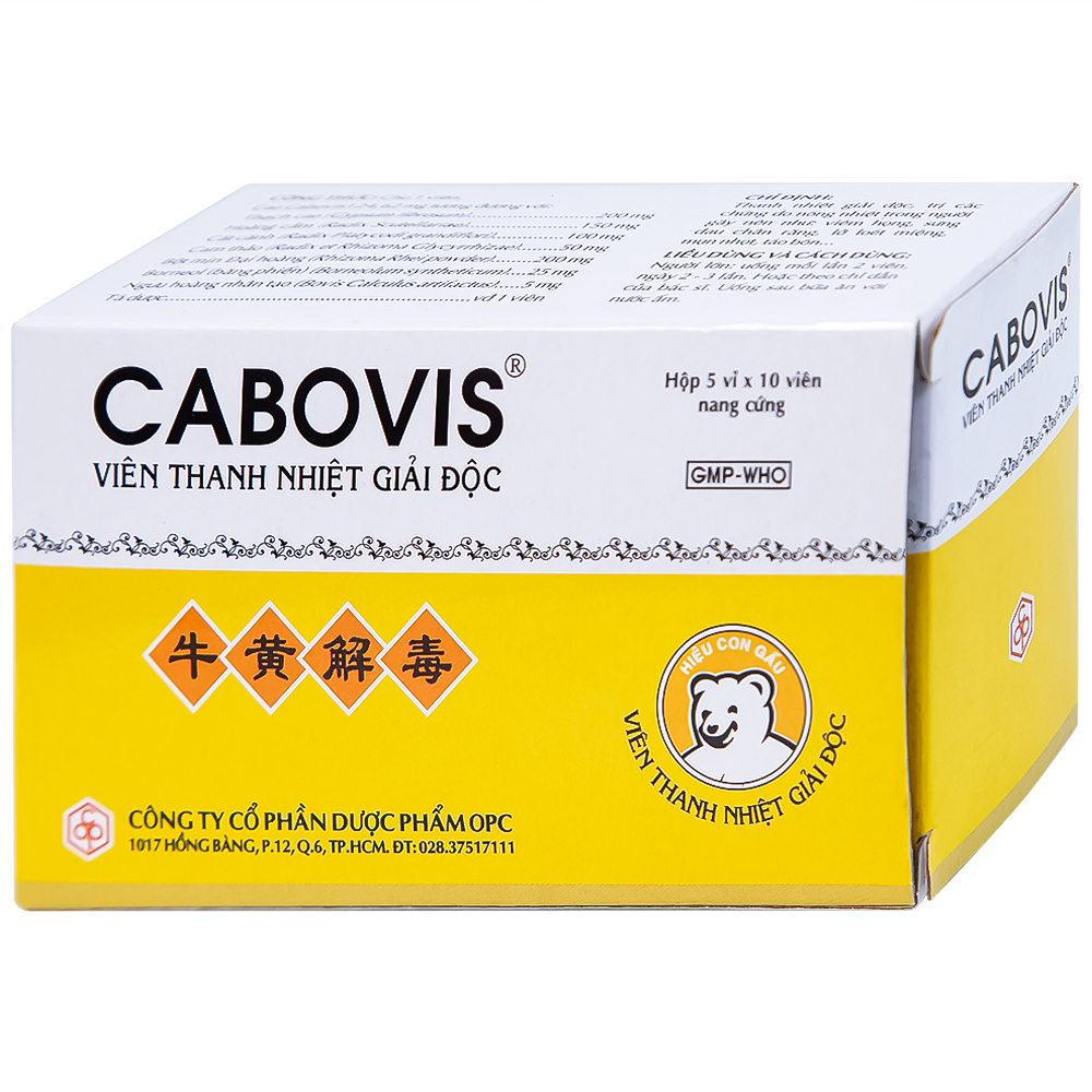 Thuốc Cabovis Thanh Nhiệt Giải Độc thanh nhiệt, giải độc, các chứng nóng nhiệt (5 vỉ x 10 viên)