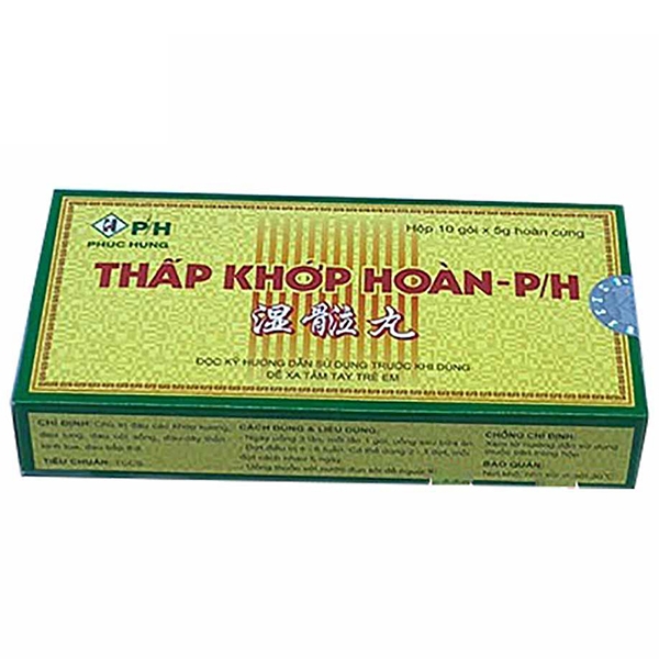 Viên hoàn cứng Thấp Khớp Hoàn - P/H Phúc Hưng trị đau lưng mỏi gối, chân tay tê bì (10 gói x 5g)