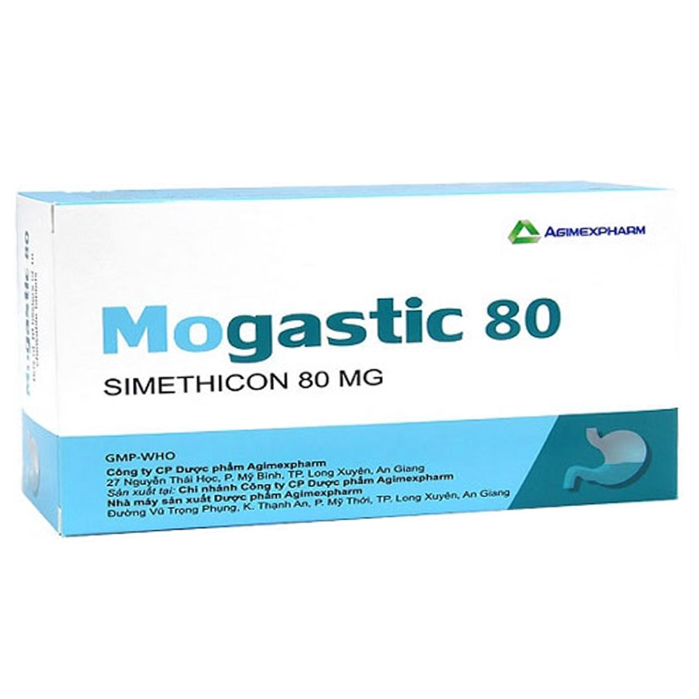 Thuốc Mogastic 80mg Agimexpharm điều trị đầy hơi, chướng bụng (10 vỉ x 10 viên)
