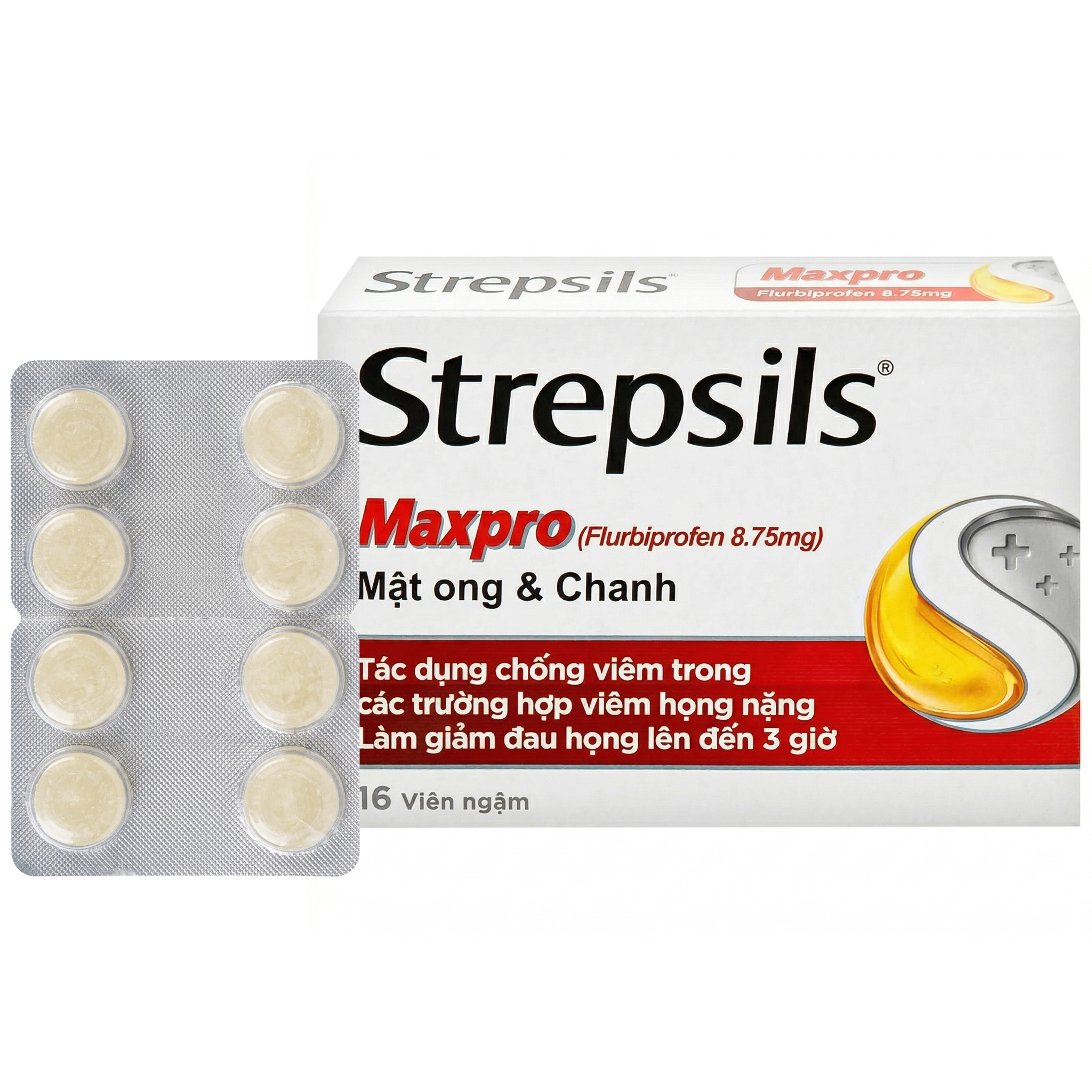 Strepsils Maxpro: Giảm đau họng mạnh (16 Viên)