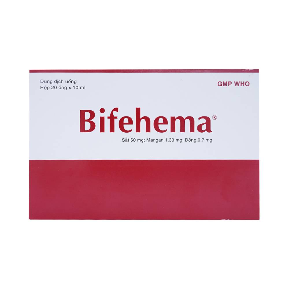 Dung dịch uống Bifehema bổ sung sắt, bổ máu (hộp 20 ống)