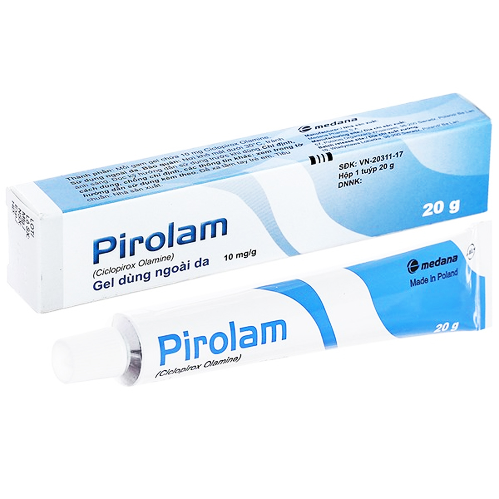 Gel dùng ngoài Pirolam 10mg/g điều trị nấm ngoài da tại chỗ (tuýp 20g)