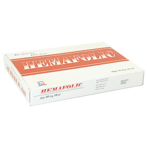 Dung dịch uống Hemafolic điều trị thiếu máu do thiếu sắt (hộp 10 ống)